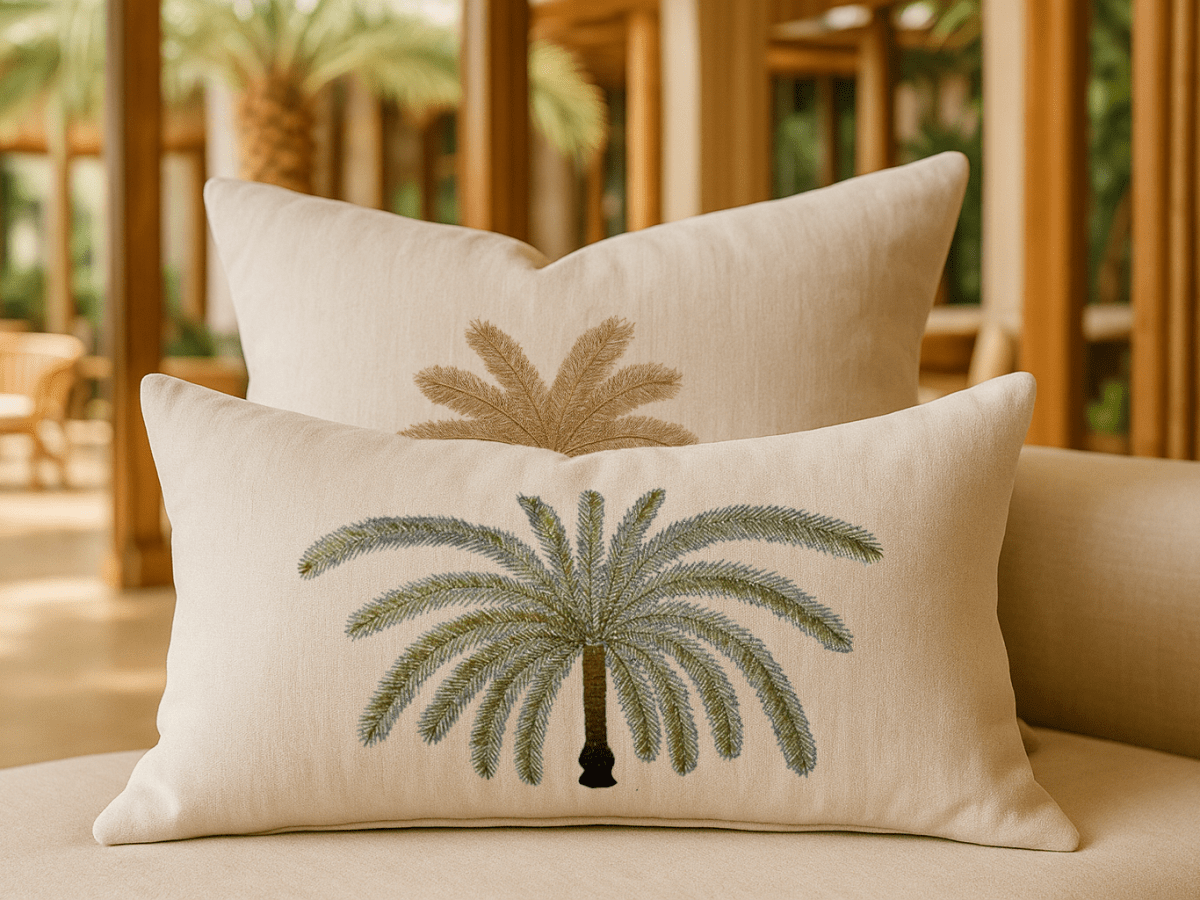 Island Vibes at Home: How a Palm Tree Pattern Linen Pillow Can Transform Your Summer&nbsp;Space